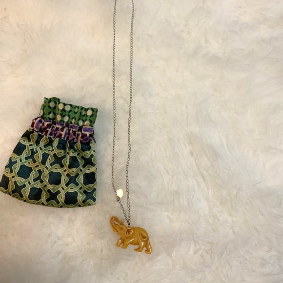 EUC Banana Republic Elephant Pendant and Chain